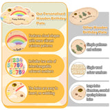 Wooden Birthday Plate Rainbow Wreath – Multicolour