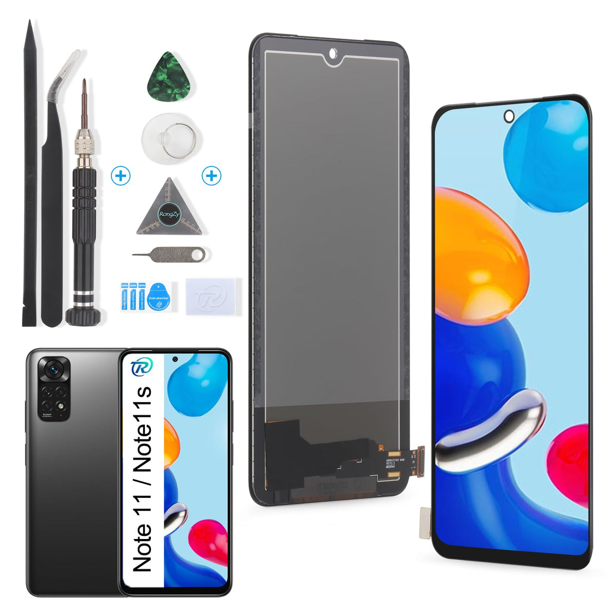 Display de schimb cu touchscreen și scule pentru Xiaomi Redmi Note 11 / Note 11S RongZy – Negru