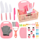 Set 35 ustensile de bucătărie sigure pentru copii cuțite fără lamă ascuțită – Multicolor (2+ ani)