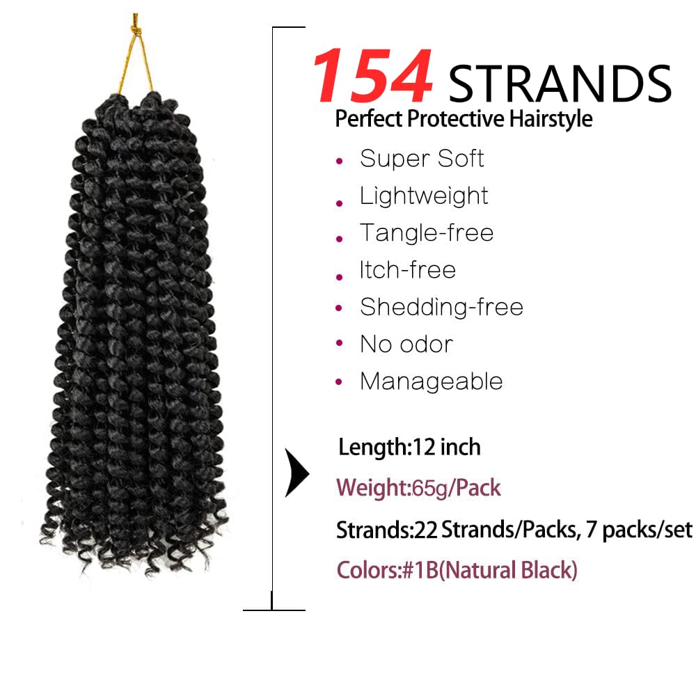 Extensii împletituri croșetate Passion Twist sintetice 30 cm, set 7 pachete – Culoarea 1B