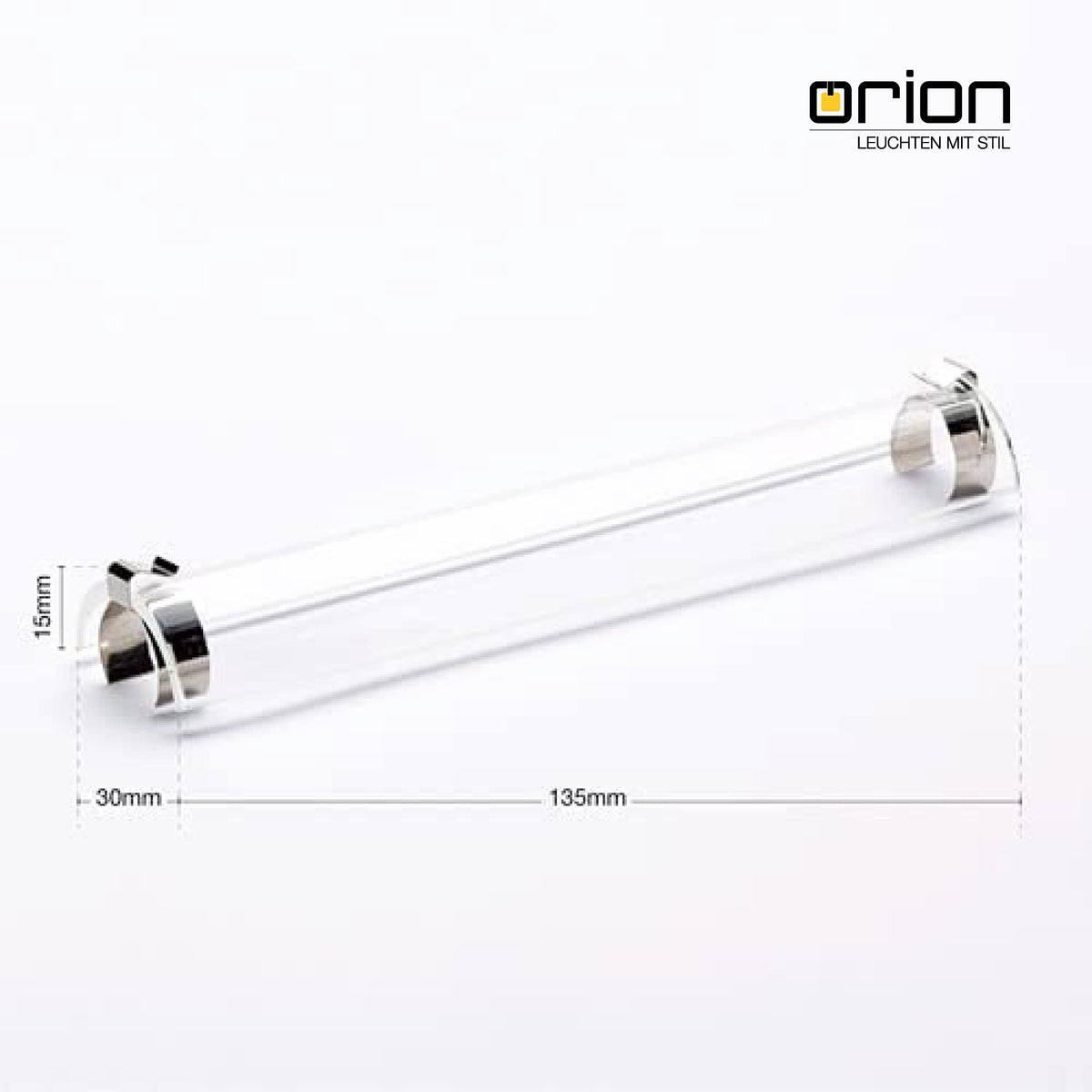 Protective glass for ceiling floodlight R7s clear Length: 135mm for 118mm rods Replacement glass Glass Halogen