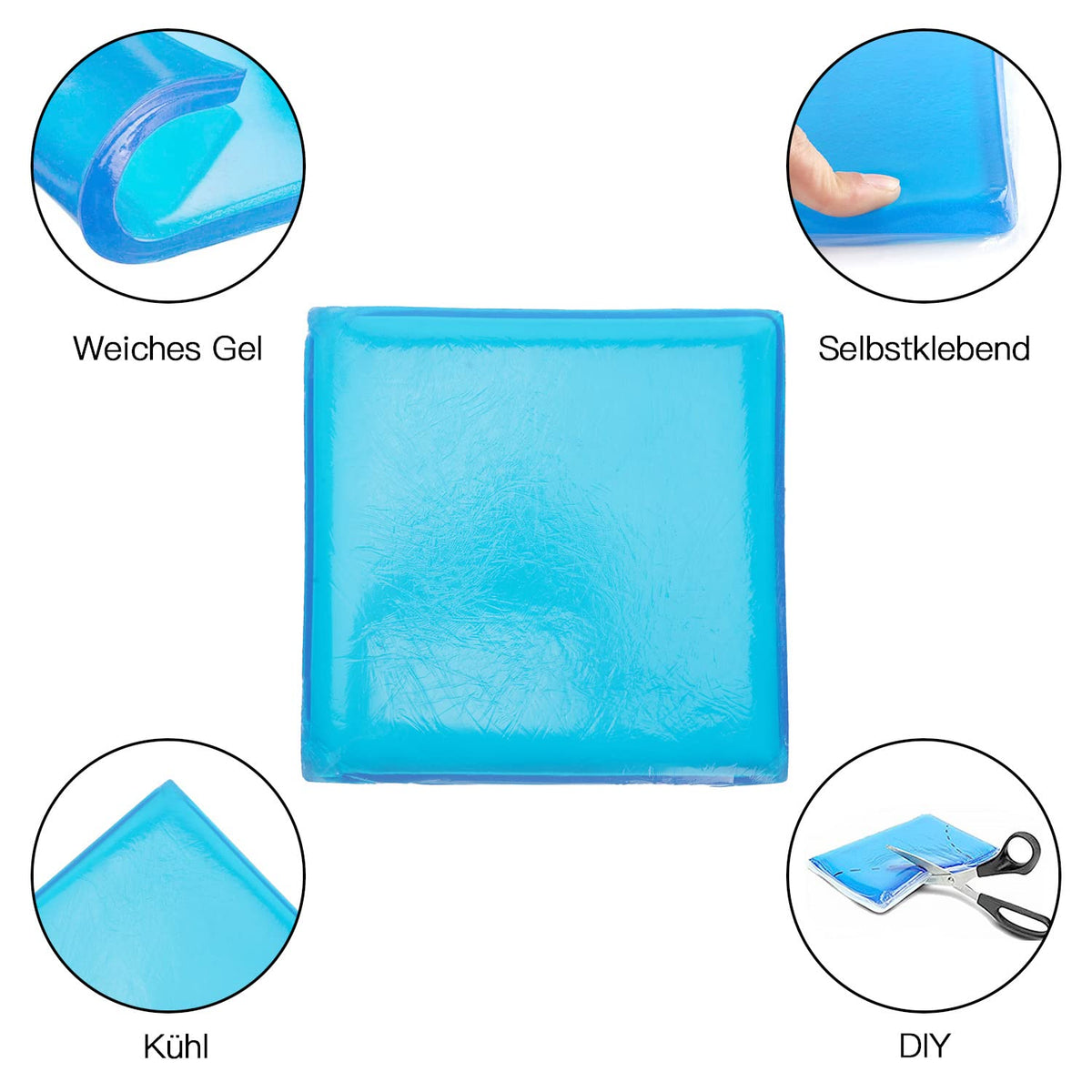 aleawol Thickening Motorcycle Seat Gel Pad 25 x 25 x 2 cm Motorcycle Gel Seat Cushion Shock Absorption Mat Comfortable Soft Gel Cushion, Motorcycle Seat Pad DIY Motorcycle Seat Accessories, Blue