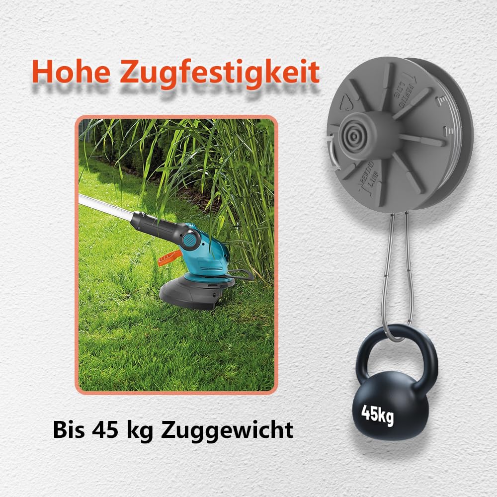 Role cu fir trimmer compatibile Gardena 5307-20 cu capac de protecție, set 4 bucăți