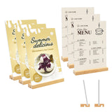 Suporturi meniu / afișaj acrilic A5 cu bază din lemn, set 6 bucăți – 15x21 cm