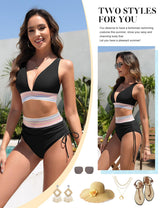 Costum de baie două piese push-up damă RITOSTA talie înaltă modelatoare cu șnururi laterale