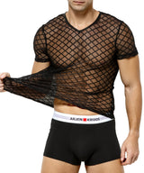 Tricou mulat bărbătesc transparent din plasă cu mânecă scurtă Casey Kevin