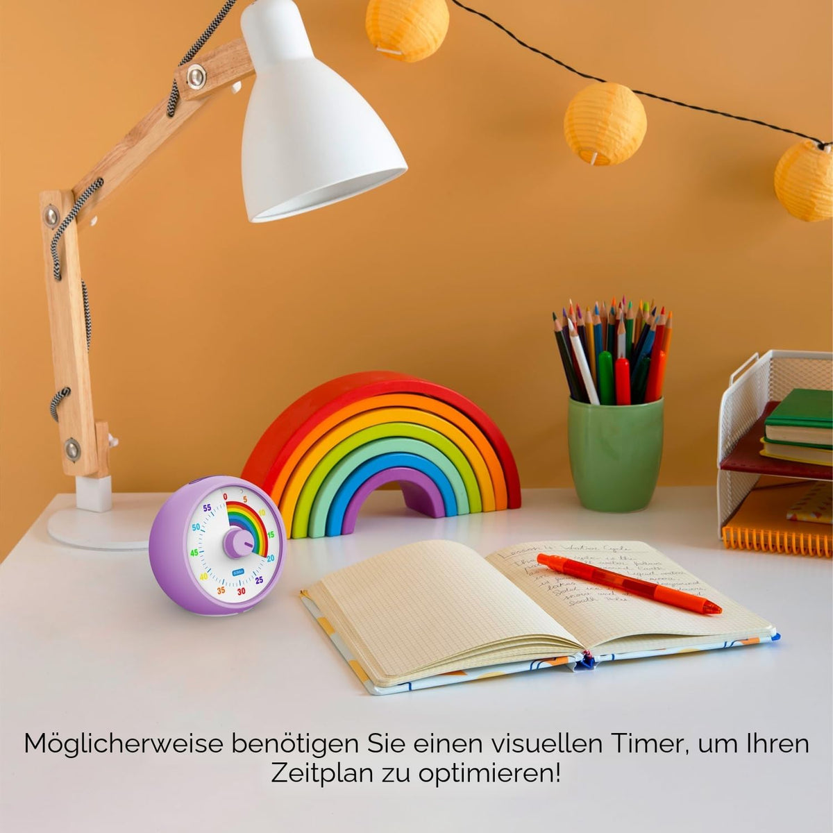 Visual Countdown Timer 60-Minute Silent Pomodoro Time Management for Kids - Purple