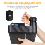 Adunsiaoto 2Pcs Car Seat Side Organizer, Auto Seat Console Side Storage Box, Car Side Pocket Organizer, for Cell Phones(Black)