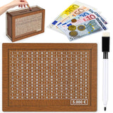 Wooden Money Box with Counter 5000 Euro Savings Goal – Retro