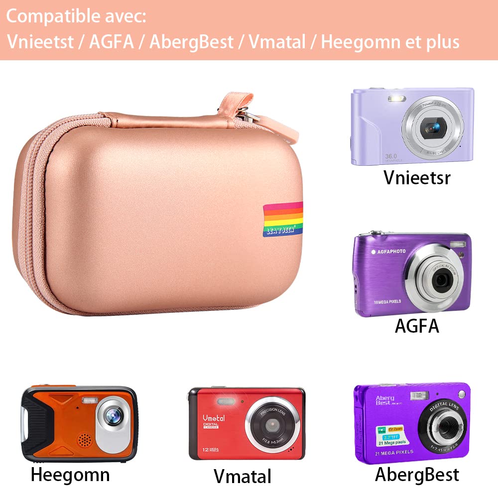 Protective Kids Camera Case Compatible ITSHINY/WOWGO 3.5in - Pink