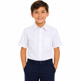 Boys' Dress Shirt 2-Pack Cotton School Uniform Formal – White Size 8
