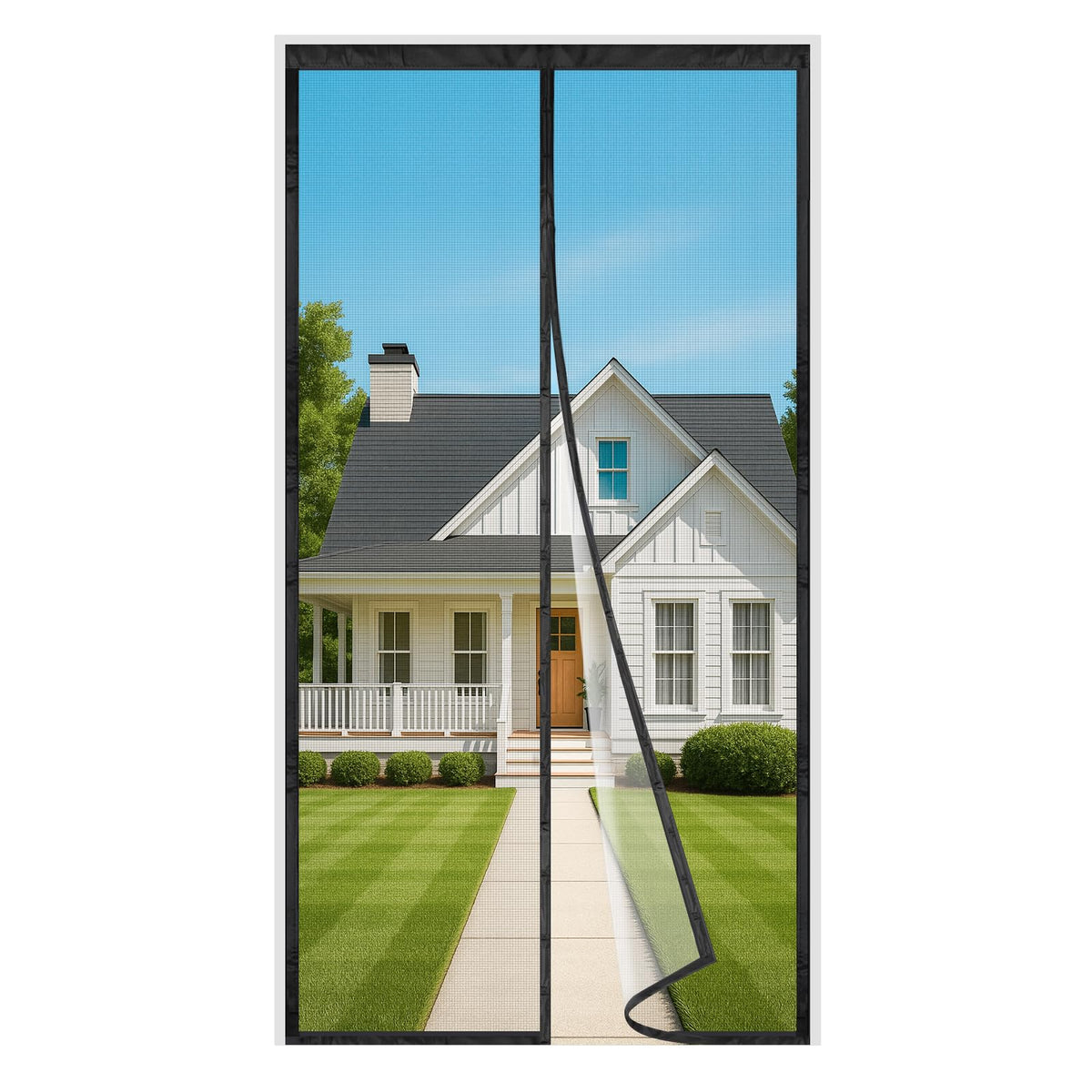 Plasă magnetică anti-insecte pentru ușă de balcon cu închidere automată 80x200 cm