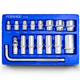 1/2in Socket Set 16pc 6-Point 10-36mm Short & Deep with 250mm Handle & Universal Joint – 16pc