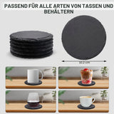 Round Slate Coasters 6-piece 10.2cm – Grey