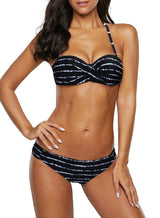 Costum de baie două piese bandeau push-up damă Dokotoo – Negru S