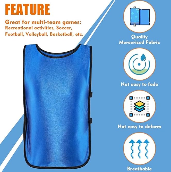10-Piece Children's Football Training Vests Team Game Bibs – 5 Orange + 5 Blue