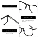ZENOTTIC Square Frame Blue Light Blocking Reading Glasses for Men, Anti-Glare Computer Sports Glasses