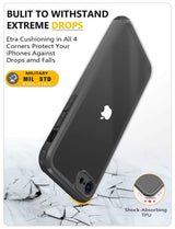 Husă de protecție completă 360 cu folie de sticlă integrată Miracase pentru iPhone SE/8 – Negru