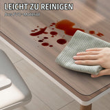 Transparent PVC Desk Mat Non-Slip Waterproof Writing Mat Rounded Corners 43x120 cm - Clear