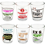 Shot Glass Set 6pc Funny Novelty Party Drinking Game – Assorted