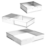 Adjustable Baking Frame Stainless Steel Rectangular Cake Pan 15-28cm – Silver