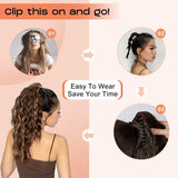 Ponytail Hairpiece Extensions Clip-in Synthetic – Platinum Blonde