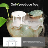 Mxmoonant 350ml/H Ultrasonic Mist Maker 12 LED Fogger Atomizer with Removable Splash Guard for Sink Fountain, Pond, Rock Garden (Metal)