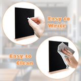 Chalkboard Tabletop Stands Double-Sided Wooden Base 12 pcs A5 – Black 15x22cm