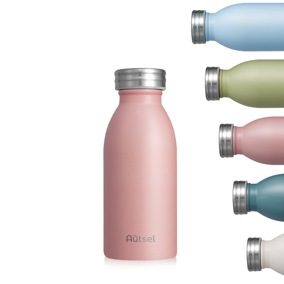 Termos din oțel inoxidabil cu perete dublu 350ml pentru băuturi calde și reci – Roz