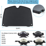 FORYEYC 32 x 22cm cast iron grill plate electric for weber Q100 Q120 Q1000 Q1200 Q1400 electric accessories, 6558 grill griddle pan for Weber Baby Q gas grills grill grate spare parts