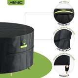 Husă impermeabilă de protecție pentru mobilier de grădină rotund Awnic 420D Oxford (Ø160x71 cm) – Negru