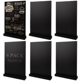 Chalkboard Table Stands Double-Sided Wooden Base 6 pcs A4 – Black 32x21cm