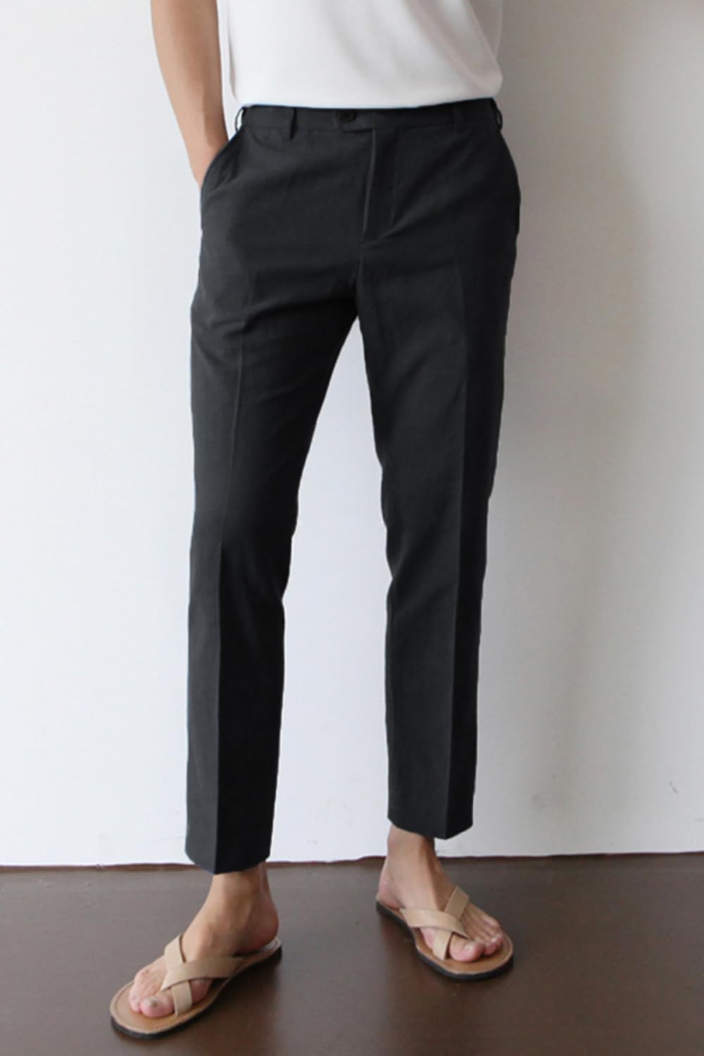 Pantaloni chino bărbați Slim Stretch lejeri – Negru 32/30