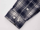Men's Checkered Flannel Shirt Long Sleeve Button-Down Casual Loose Fit – Green-Black XXL