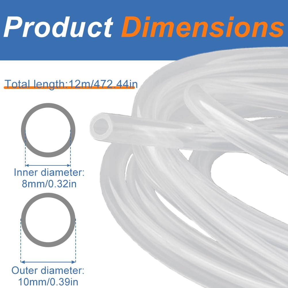 Furtun flexibil din silicon alimentar 8x10 mm lungime 12m – Transparent