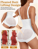 Body modelator sculptant damă decolteu în V aplatizare abdomen Yuson Girl – Alb L