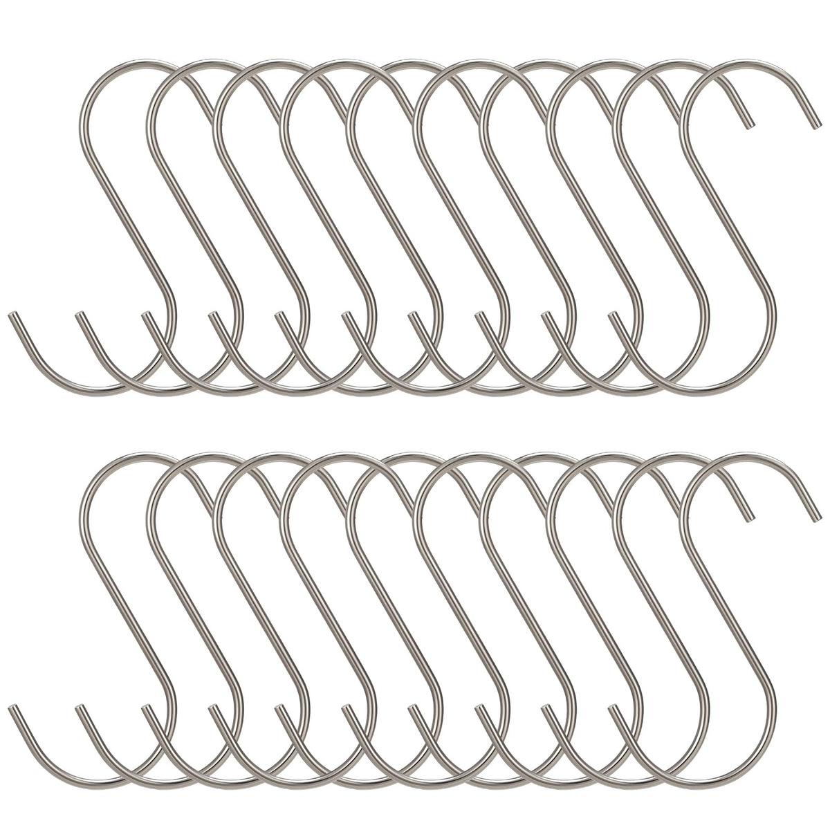 S Hooks Stainless Steel 20-piece Medium – Silver