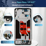 RongZy Display for Oppo Reno12 F, LCD Screen Replacement with Tools – Black with Frame