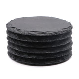 Round Slate Coasters 6-piece 10.2cm – Grey