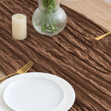 Set 12 traverse de masă din tifon stil boem rustic 300x90 cm – Verde Salvie