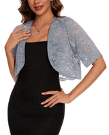 Women's Lace Bolero Short Cardigan Festive – Grey XXL