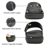 KuaiLu Women's Slippers Orthopedic Fashion Lightweight Comfortable Arch Support Shower Summer Sandals Beach Pool Open Sea Non-Slip Slippers Rubber Soles Shoes Black 37