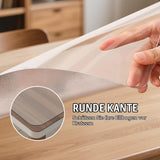 Transparent PVC Desk Mat Non-Slip Waterproof Writing Mat Rounded Corners 43x120 cm - Clear