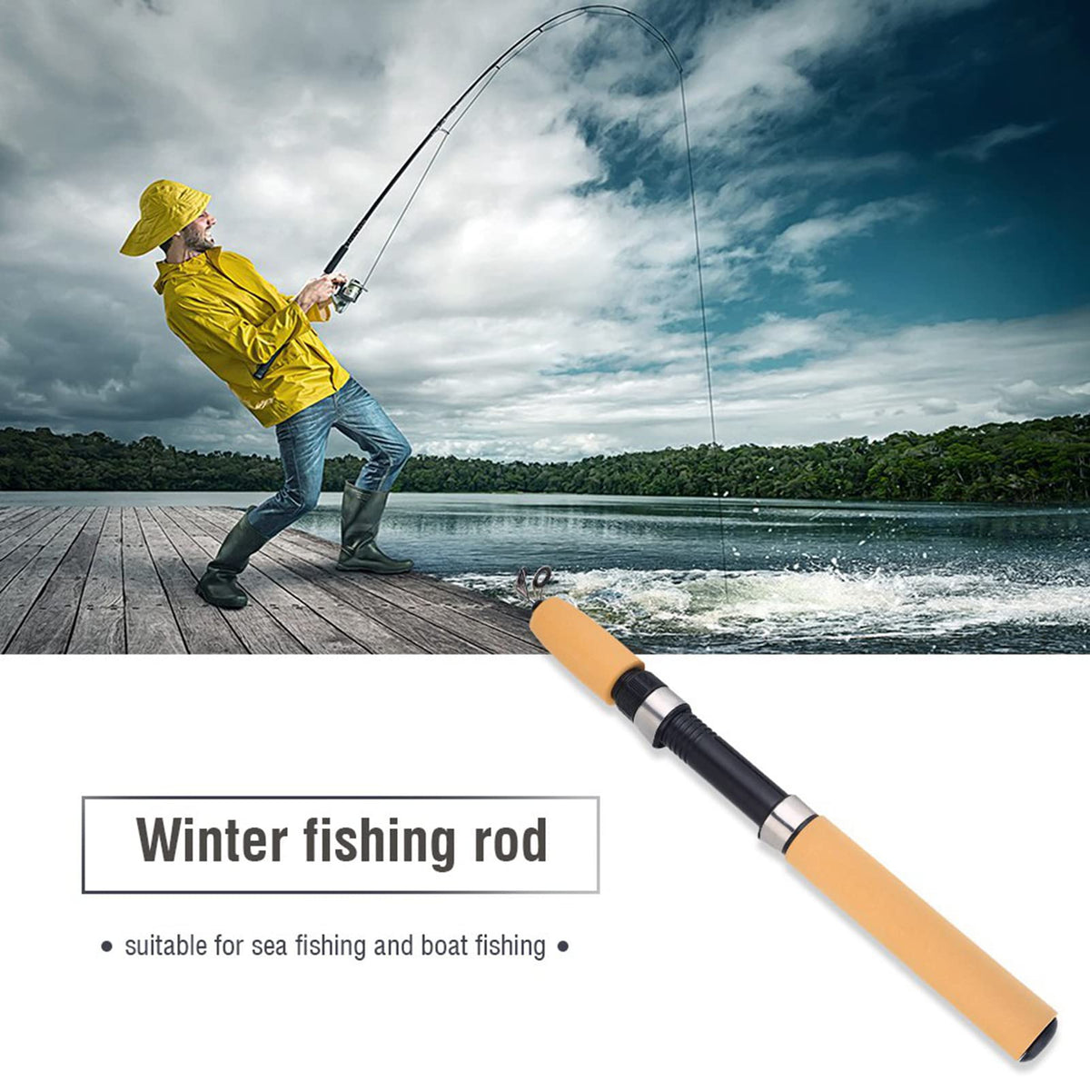 Telescopic Mini Pocket Fishing Rod Portable Sea Fishing Rod for Rivers Lakes Oceans – Mini