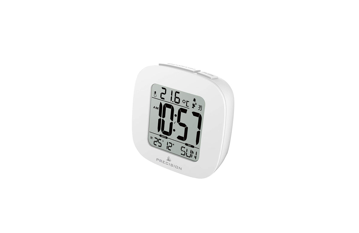 Ceas deșteptător digital de noptieră AP058 afișaj LED silențios – Alb
