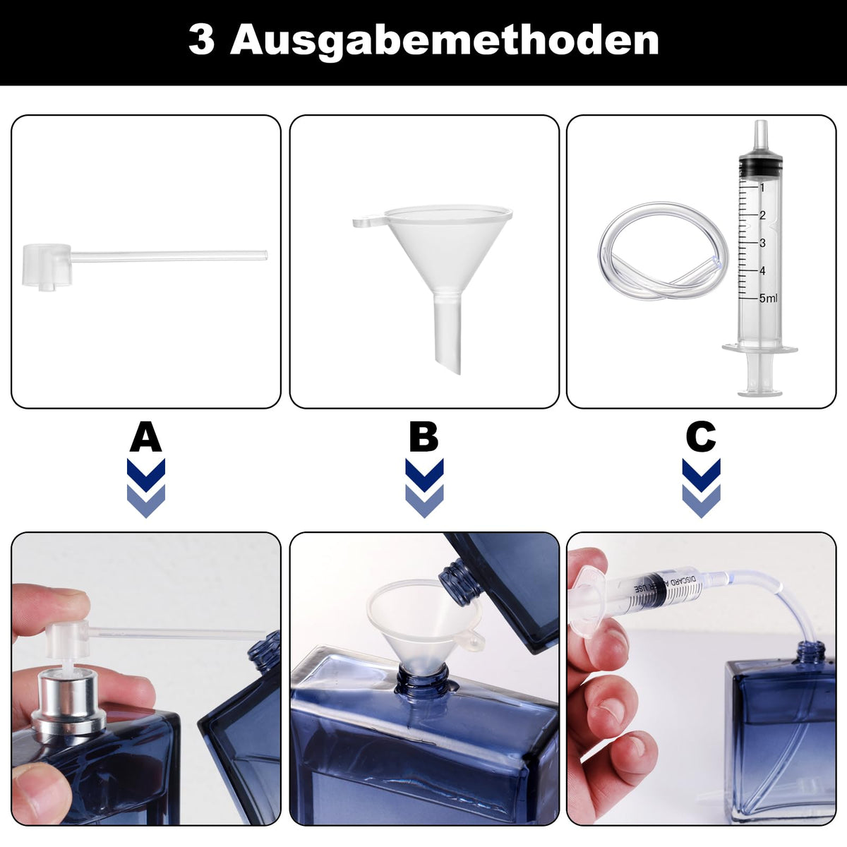 Sticlă goală reîncărcabilă atomizor parfum 100ml din sticlă degradé – Albastru 100ml
