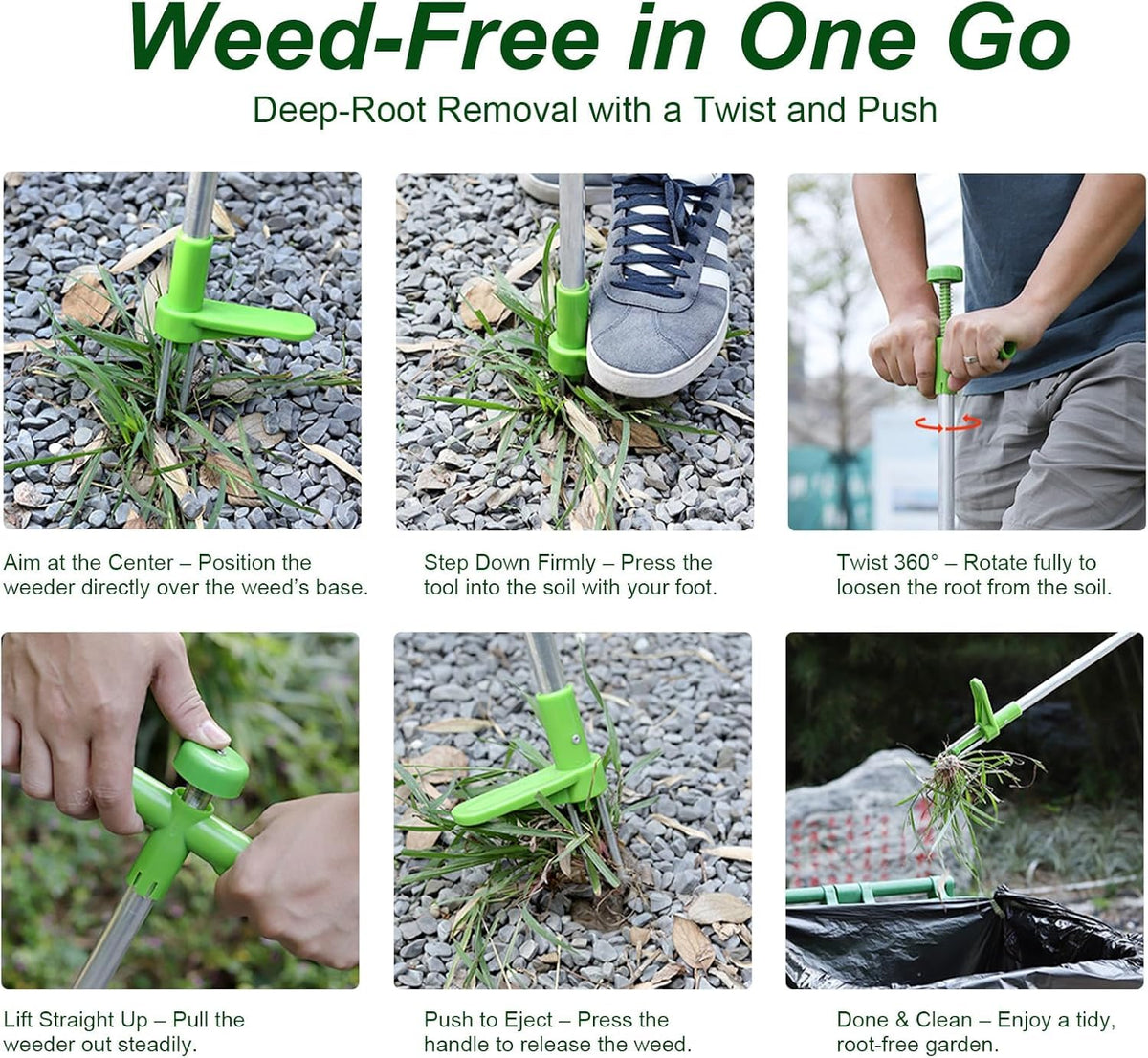 Manual Weed Puller Pedal-Operated Stainless Steel Claws – 100cm