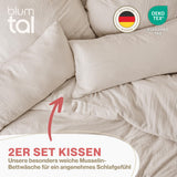 Muslin Pillowcases Set of 2 40x80 cm – Grey