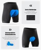 Pantaloni scurți de ciclism bărbați cu bazon gel 5D și 3 buzunare – Negru