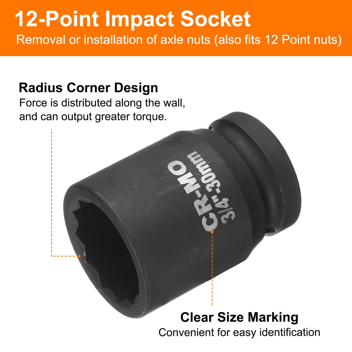 30mm 12-Point Impact Socket 3/4in Drive 2-Pack Heavy-Duty – 30mm